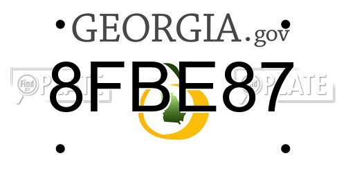 8FBE87 Georgia License Plate