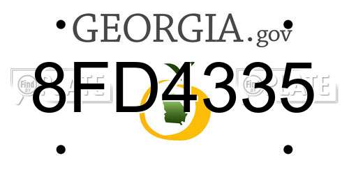 8FD4335 Georgia License Plate