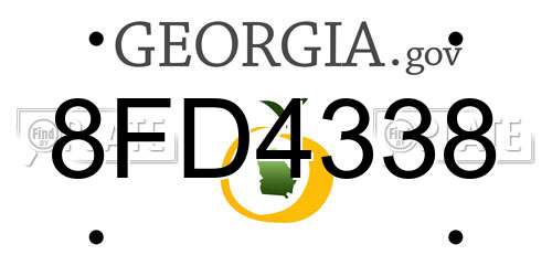 8FD4338 Georgia License Plate