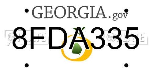 8FDA335 Georgia License Plate