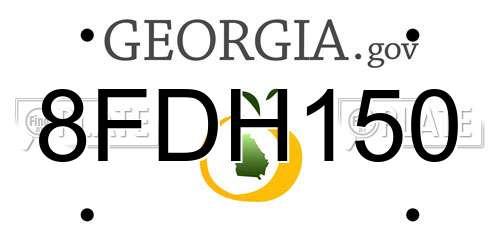 8FDH150 Georgia License Plate