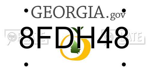 8FDH48 Georgia License Plate