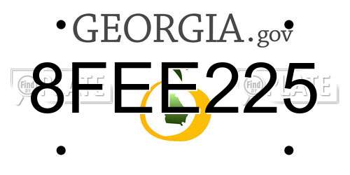 8FEE225 Georgia License Plate