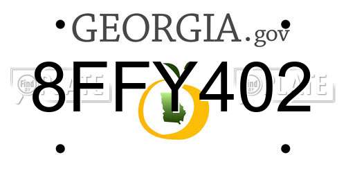 8FFY402 Georgia License Plate