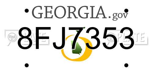 8FJ7353 Georgia License Plate