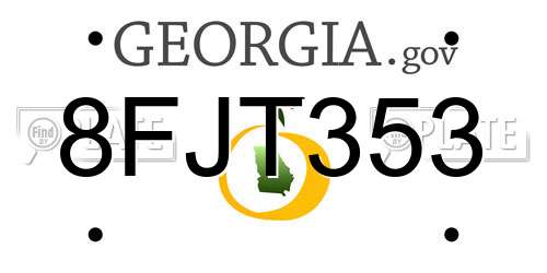 8FJT353 Georgia License Plate