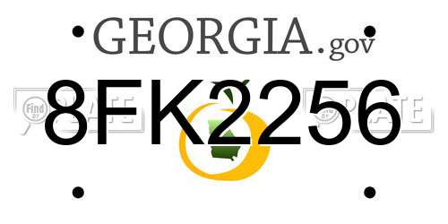 8FK2256 Georgia License Plate