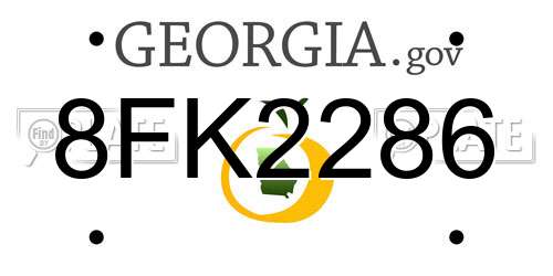 8FK2286 Georgia License Plate