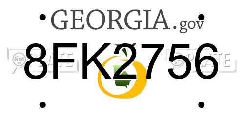 8FK2756 Georgia License Plate