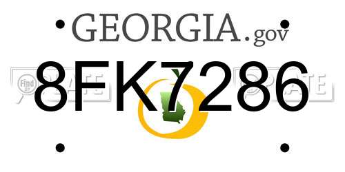 8FK7286 Georgia License Plate