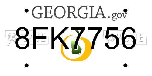 8FK7756 Georgia License Plate