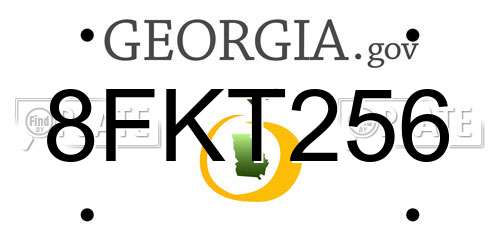 8FKT256 Georgia License Plate