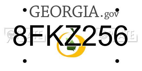 8FKZ256 Georgia License Plate