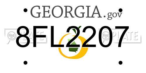 8FL2207 Georgia License Plate