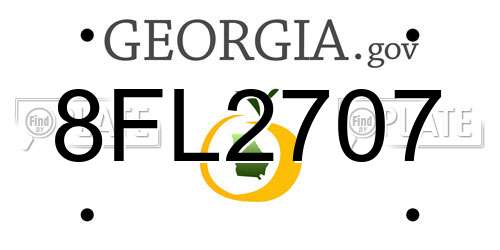 8FL2707 Georgia License Plate