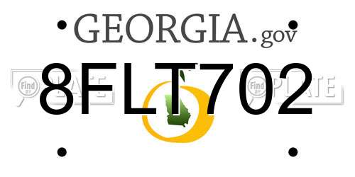 8FLT702 Georgia License Plate