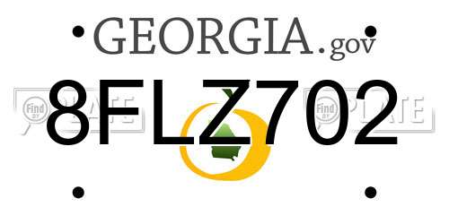 8FLZ702 Georgia License Plate
