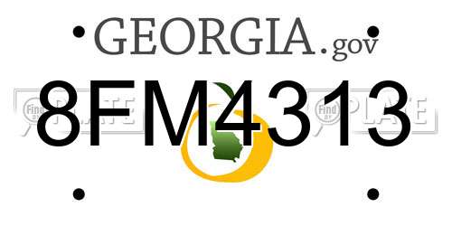 8FM4313 Georgia License Plate