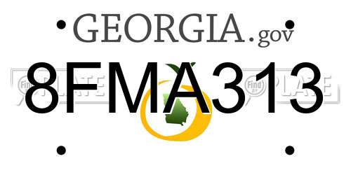 8FMA313 Georgia License Plate