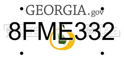 8FME332 Georgia License Plate