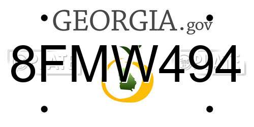 8FMW494 Georgia License Plate
