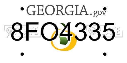 8FO4335 Georgia License Plate