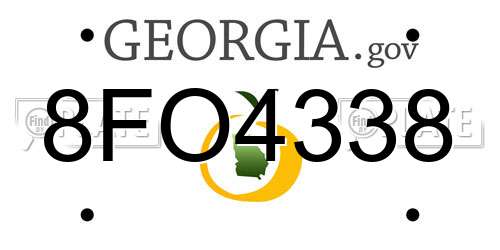 8FO4338 Georgia License Plate