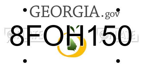 8FOH150 Georgia License Plate