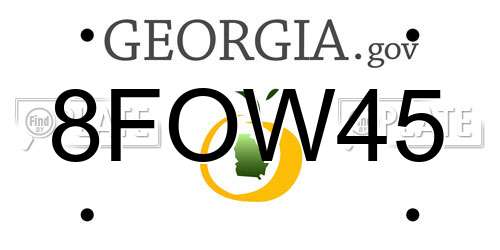 8FOW45 Georgia License Plate