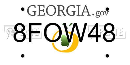 8FOW48 Georgia License Plate