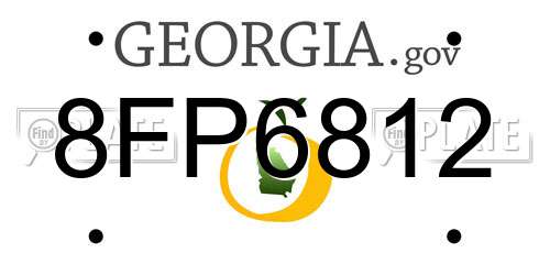 8FP6812 Georgia License Plate