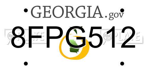 8FPG512 Georgia License Plate
