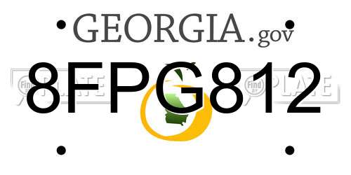 8FPG812 Georgia License Plate