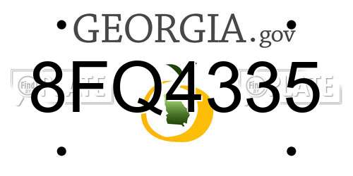 8FQ4335 Georgia License Plate