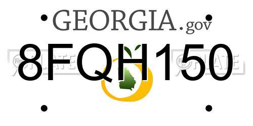 8FQH150 Georgia License Plate