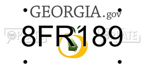 8FR189 Georgia License Plate