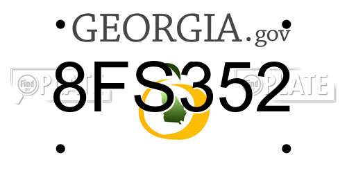 8FS352 Georgia License Plate
