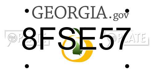 8FSE57 Georgia License Plate
