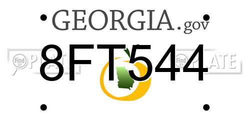 8FT544 Georgia License Plate