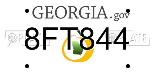 8FT844 Georgia License Plate