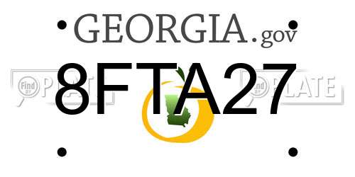 8FTA27 Georgia License Plate