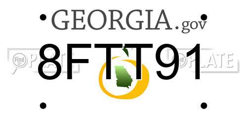 8FTT91 Georgia License Plate