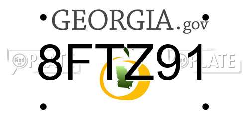 8FTZ91 Georgia License Plate