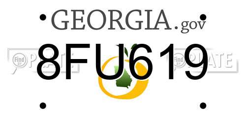8FU619 Georgia License Plate
