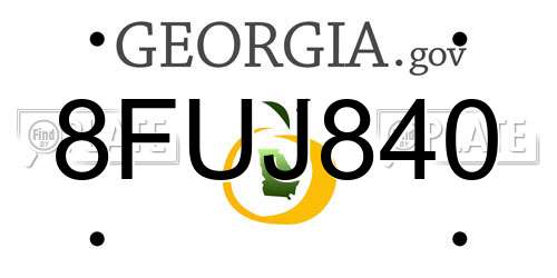 8FUJ840 Georgia License Plate