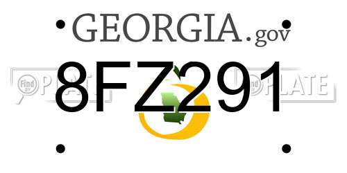 8FZ291 Georgia License Plate