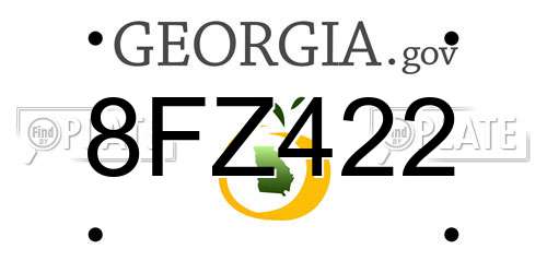 8FZ422 Georgia License Plate