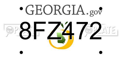 8FZ472 Georgia License Plate