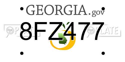 8FZ477 Georgia License Plate