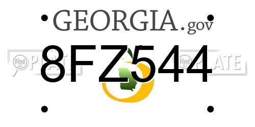 8FZ544 Georgia License Plate